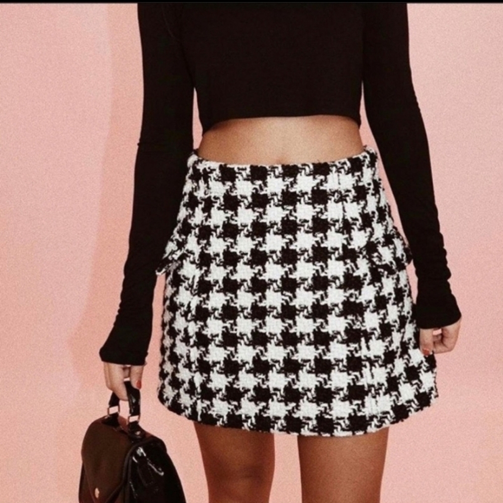 Sold Crybaby Houndstooth Mini Skirt